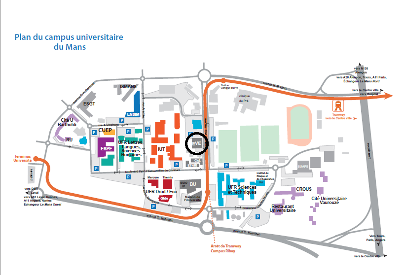 Plan du campus Le Mans